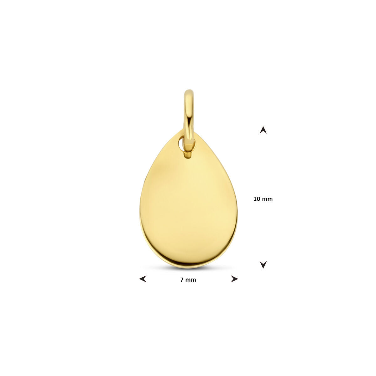 pendentif gravé 10 mm or jaune 14K