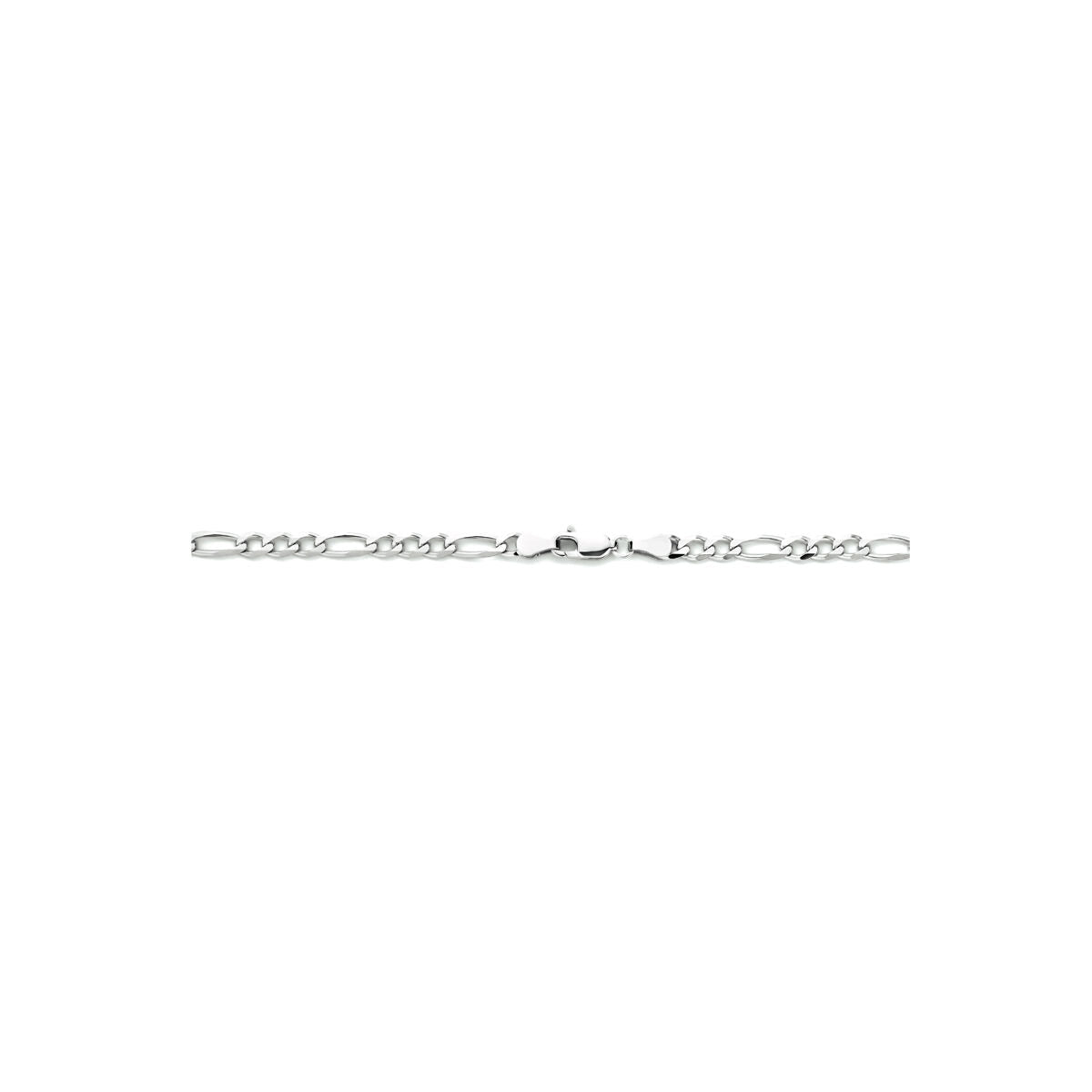 collier figaro 4,0 mm 50 cm argent rhodié