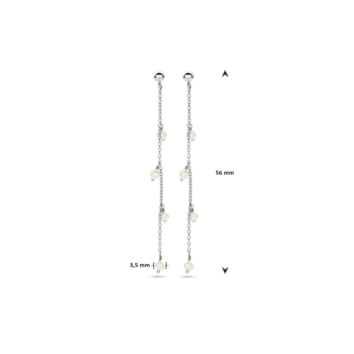 boucles d'oreilles perle argent rhodié