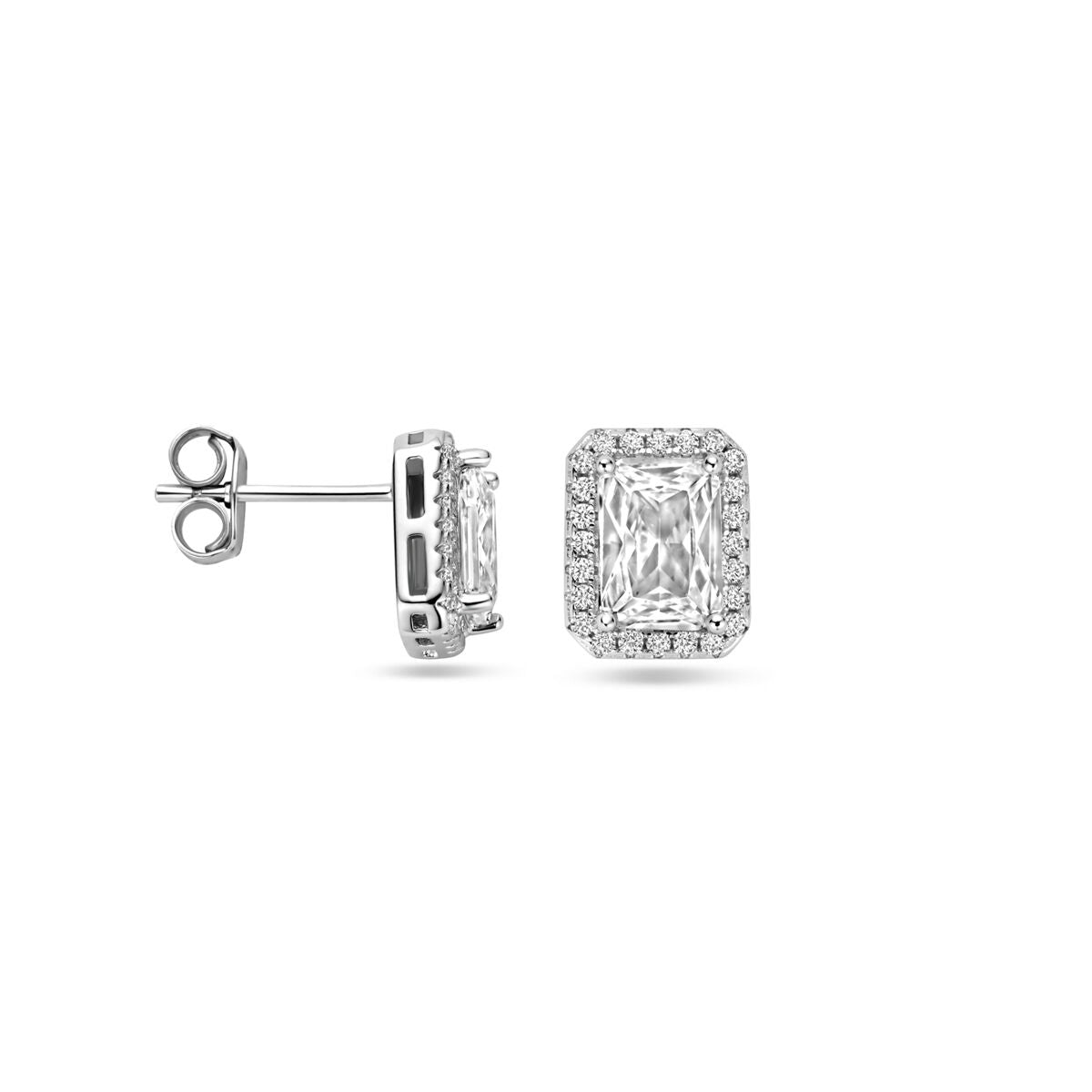 puces d'oreilles zircone 9,5 mm argent rhodié