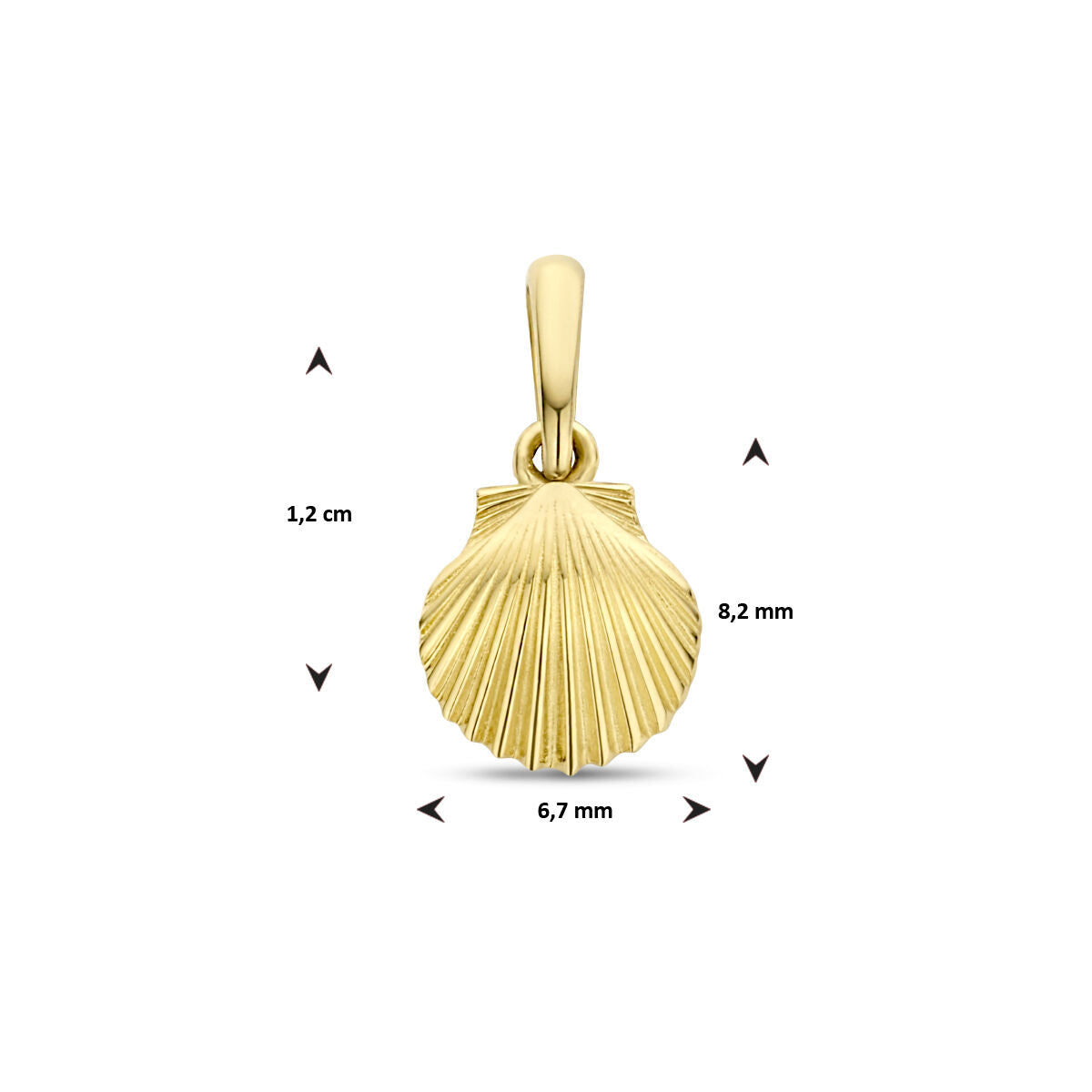 pendentif coquillage or jaune 14K