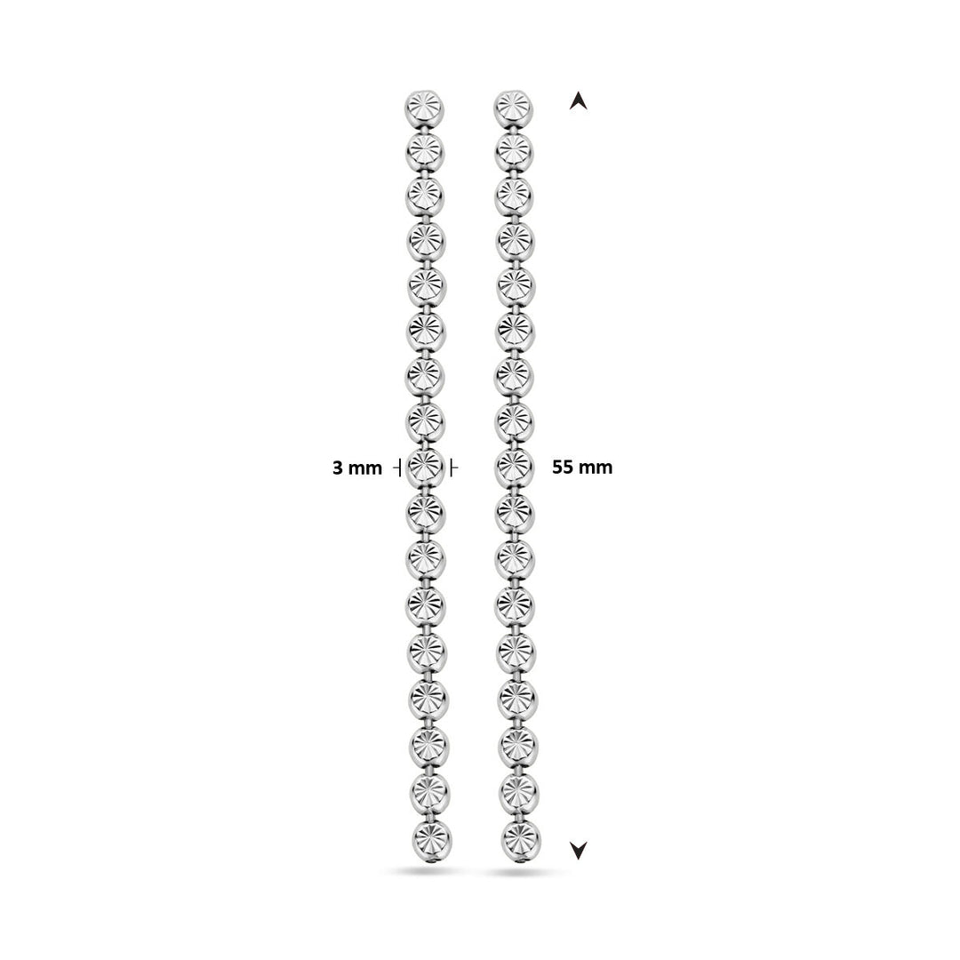 oorhangers gediamanteerd 55 mm zilver gerhodineerd