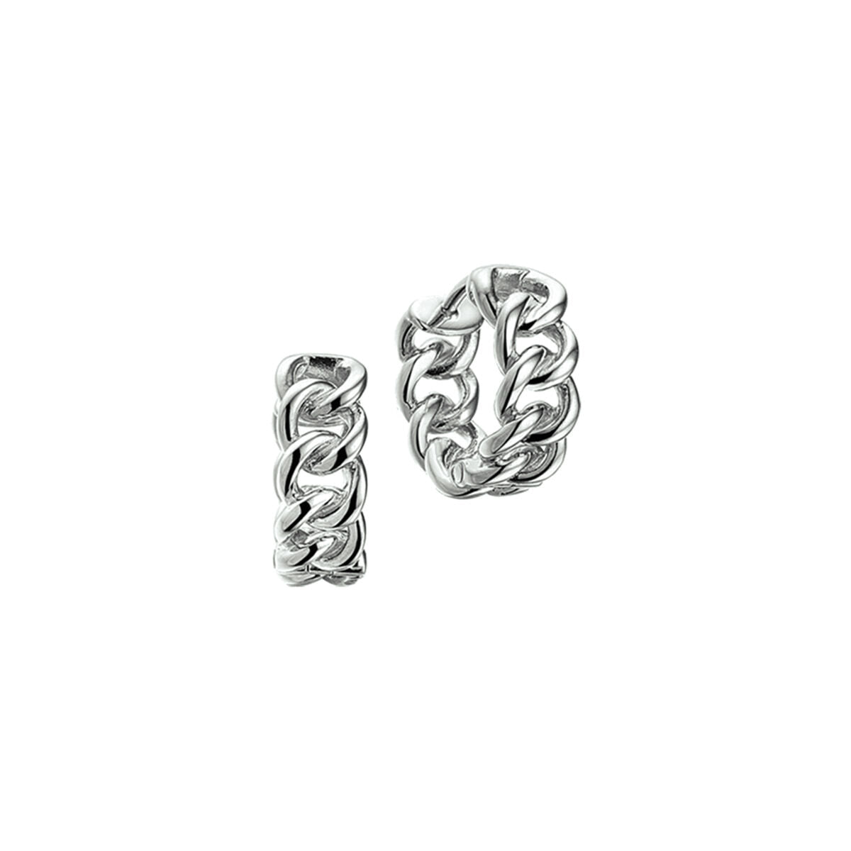 klapoorringen gourmet 16,5 x 6,5 mm zilver gerhodineerd