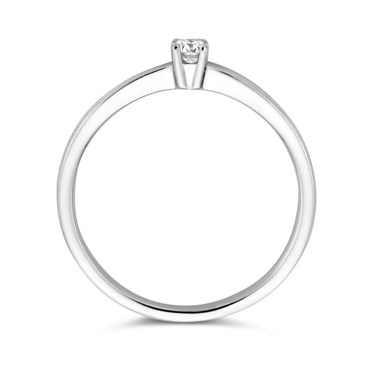 bague diamant 0.10ct h si or blanc 14K