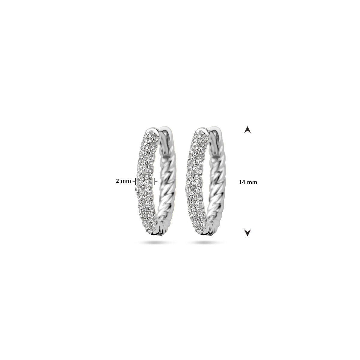 créoles zircone argent rhodié