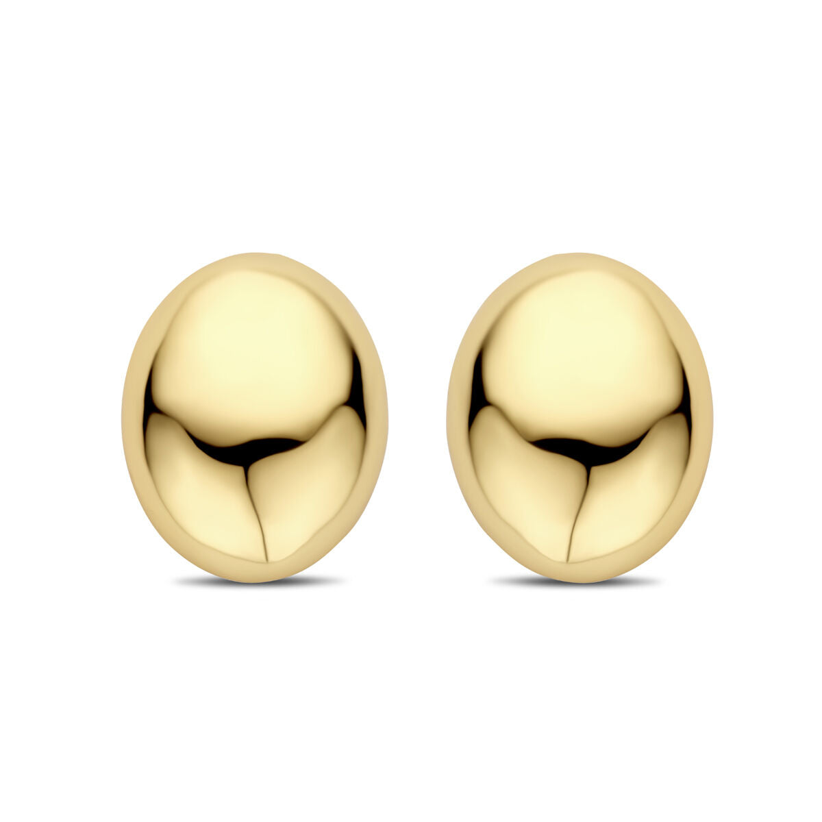 Boucles d'oreilles dorées en argent, de forme ovale et d'un diamètre de 20 mm.
