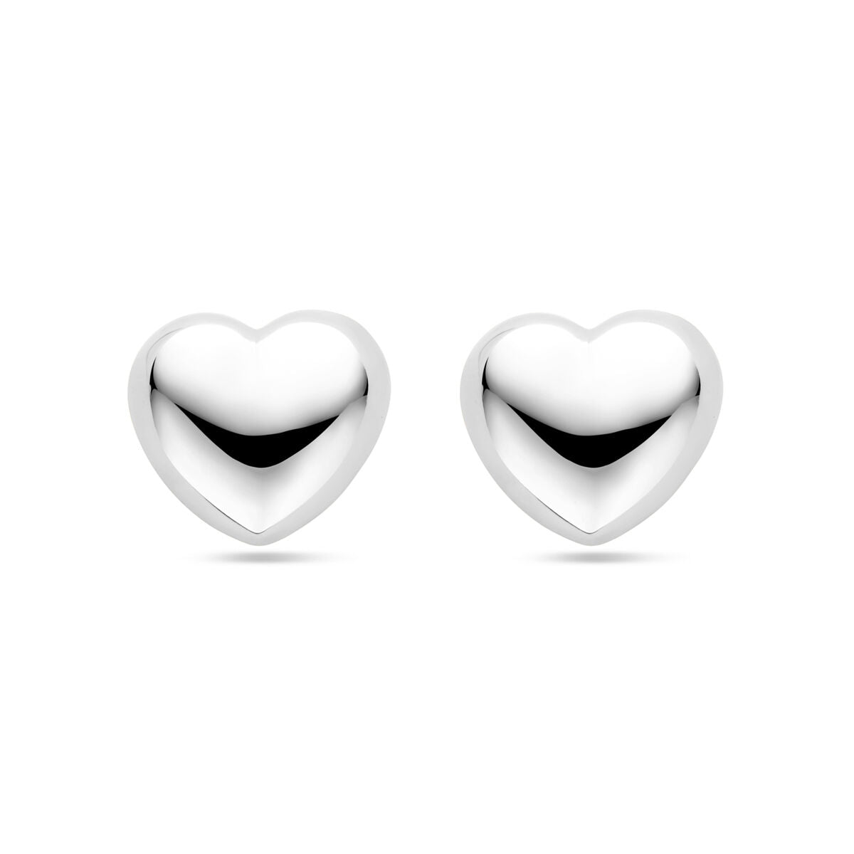 puces d'oreilles cœur 9,5 mm argent rhodié