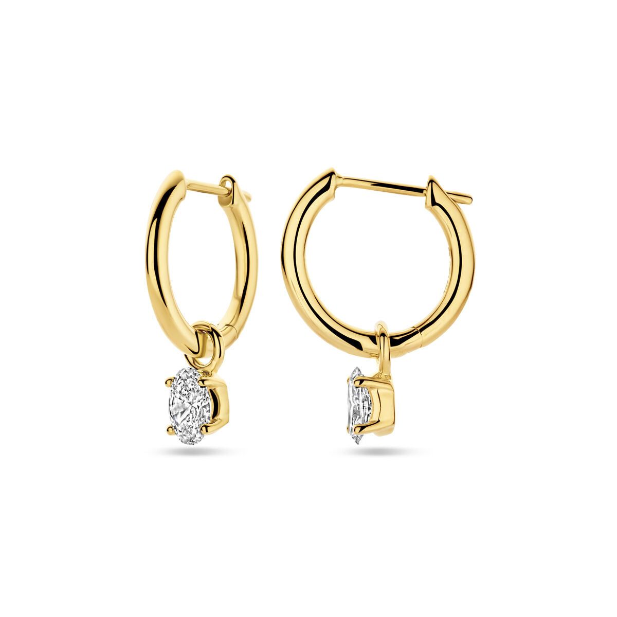 créoles diamant lab grown 0.5ct (2x 0.25ct) h si or jaune 14K