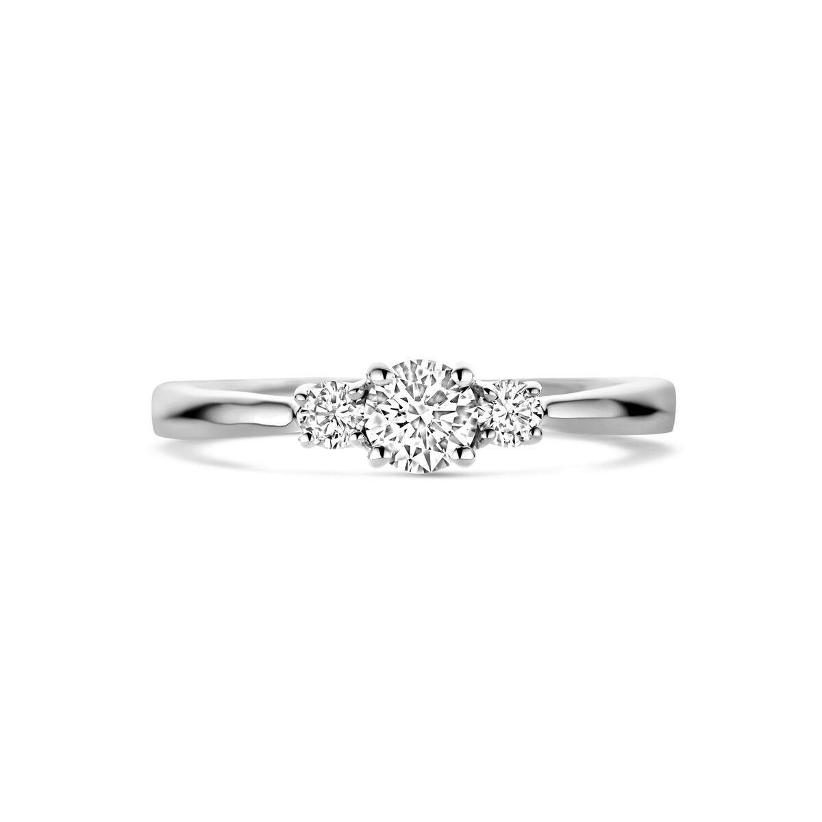 bague trilogie diamant cultivé en laboratoire 0.46ct h si or blanc 14K