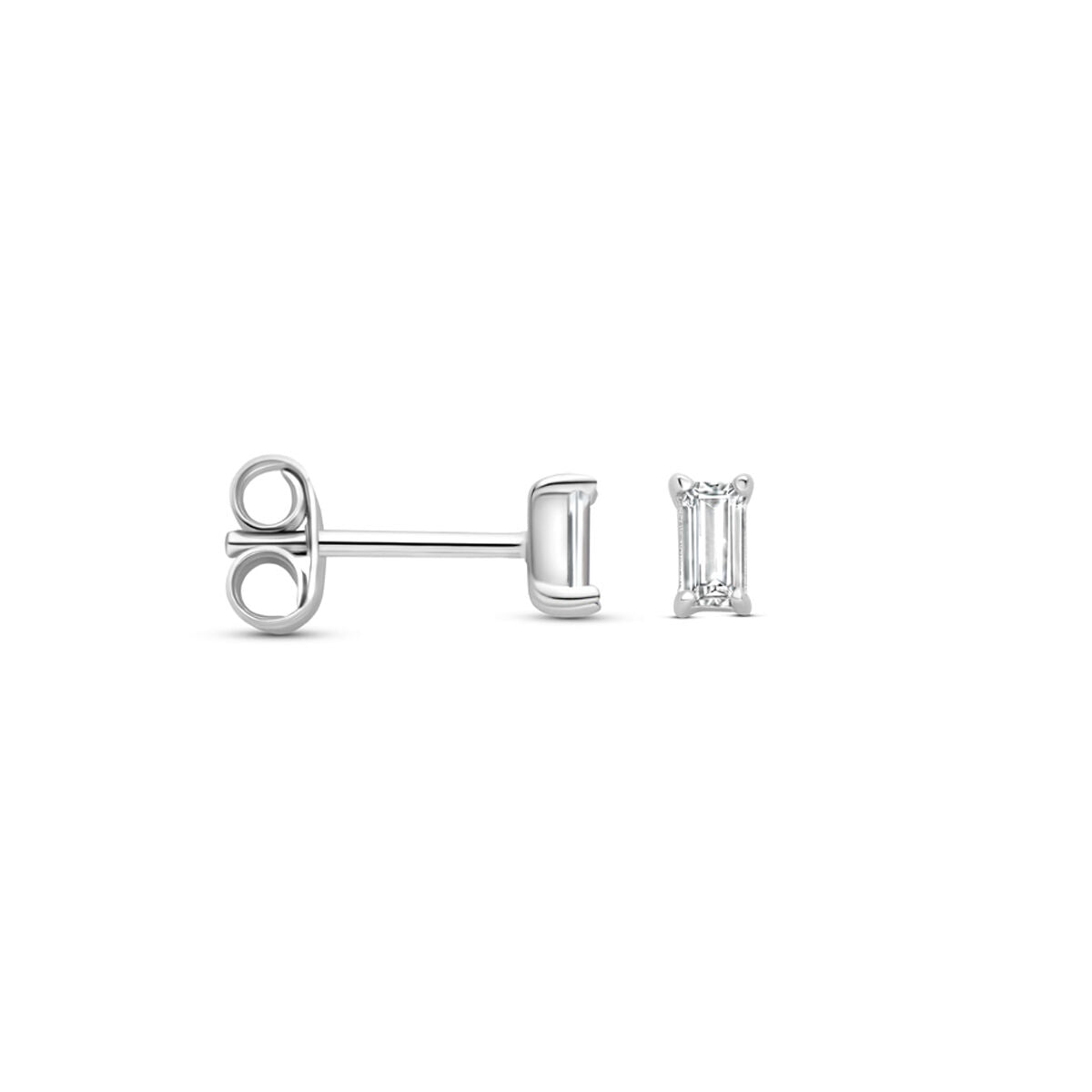 puces d'oreilles zircone 4,5 mm argent rhodié
