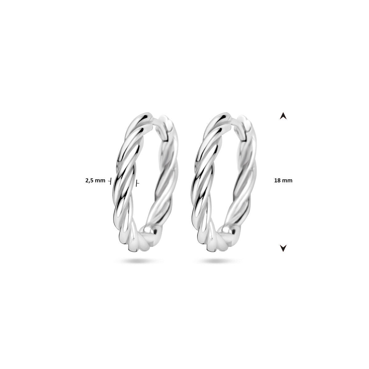 créoles tube 2,5 mm argent rhodié