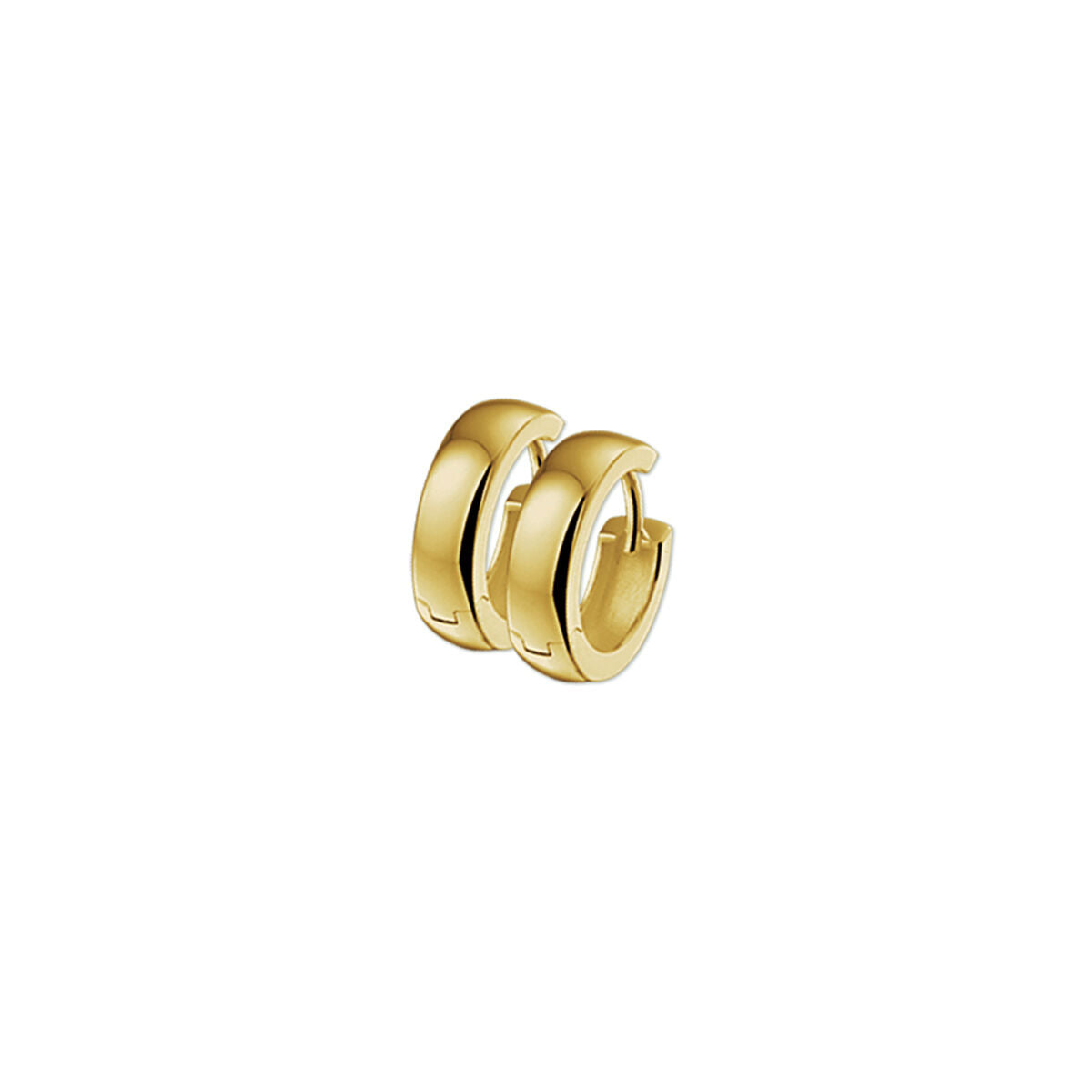 Boucles d'oreilles en or, forme de tube bombé, largeur de 4,0 mm.