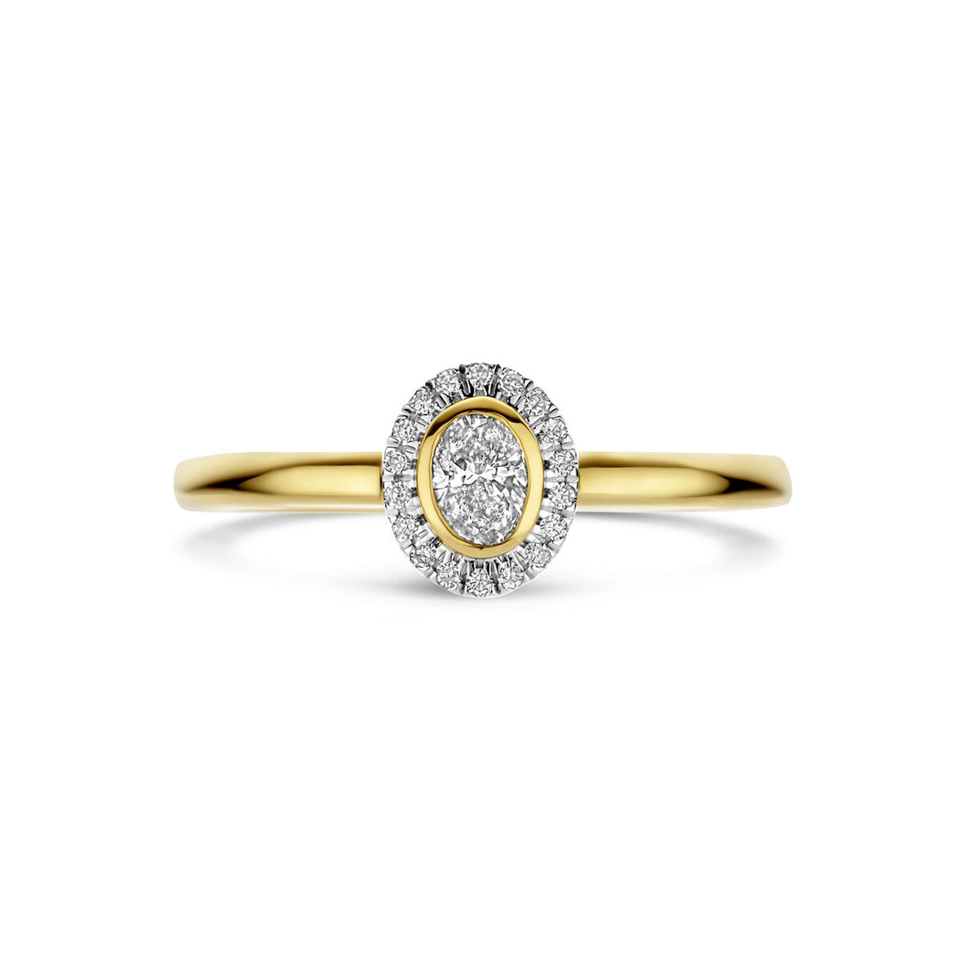 ring diamant 0.25ct h si 14K geelgoud