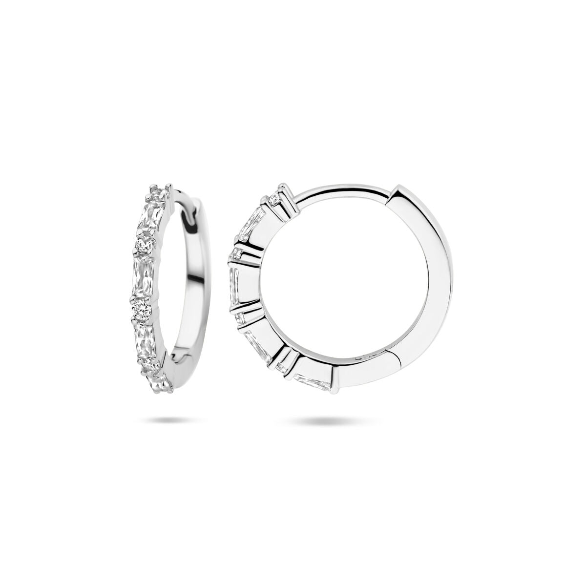 créoles zircone 15 mm argent rhodié