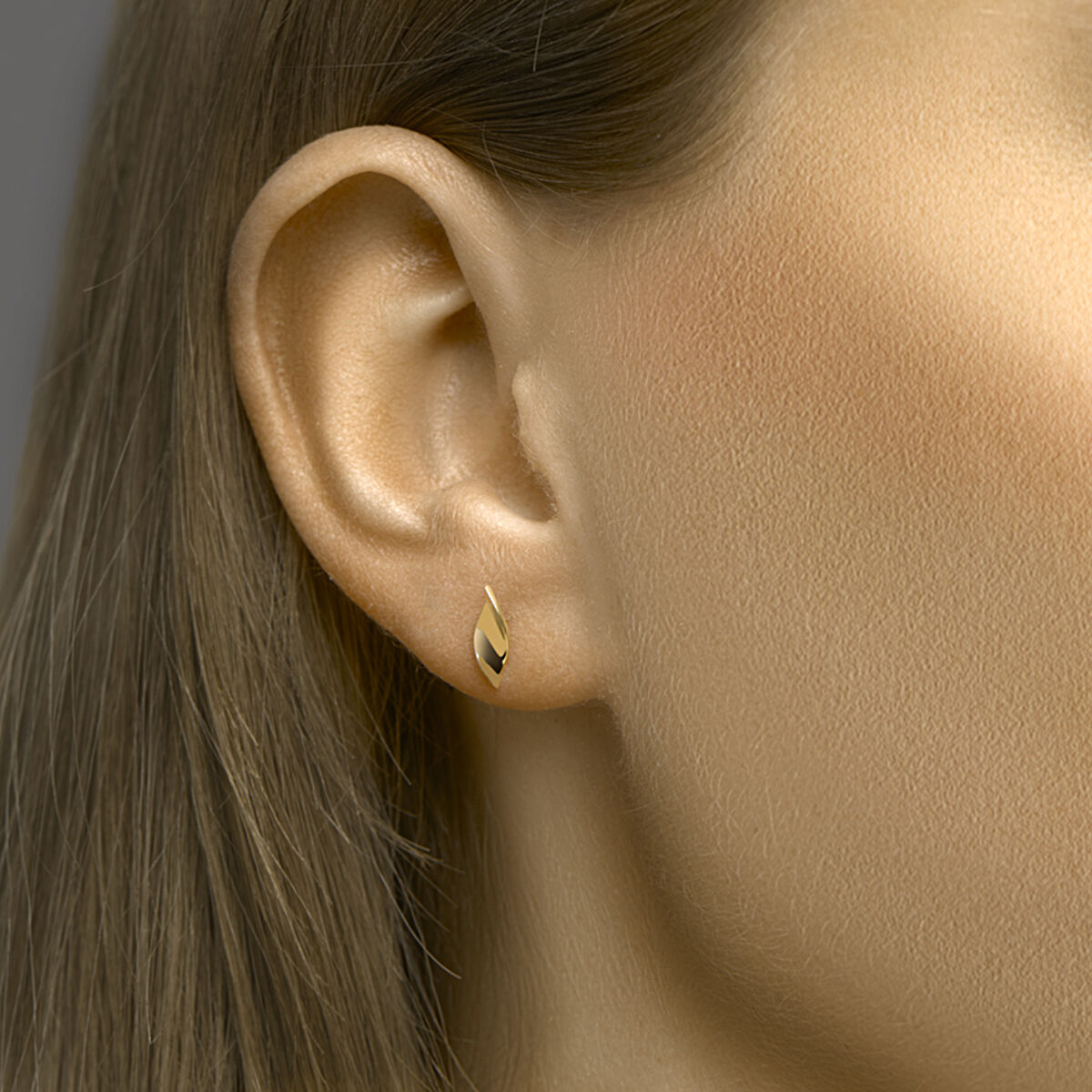 puces d'oreilles 14K or jaune