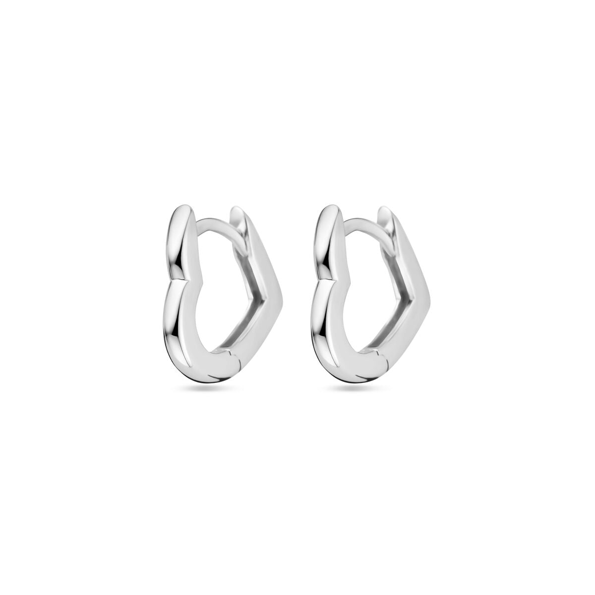 créoles cœur 13 mm argent rhodié