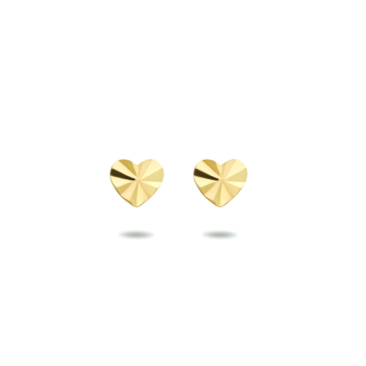 puces d'oreilles cœur diamanté 14K or jaune