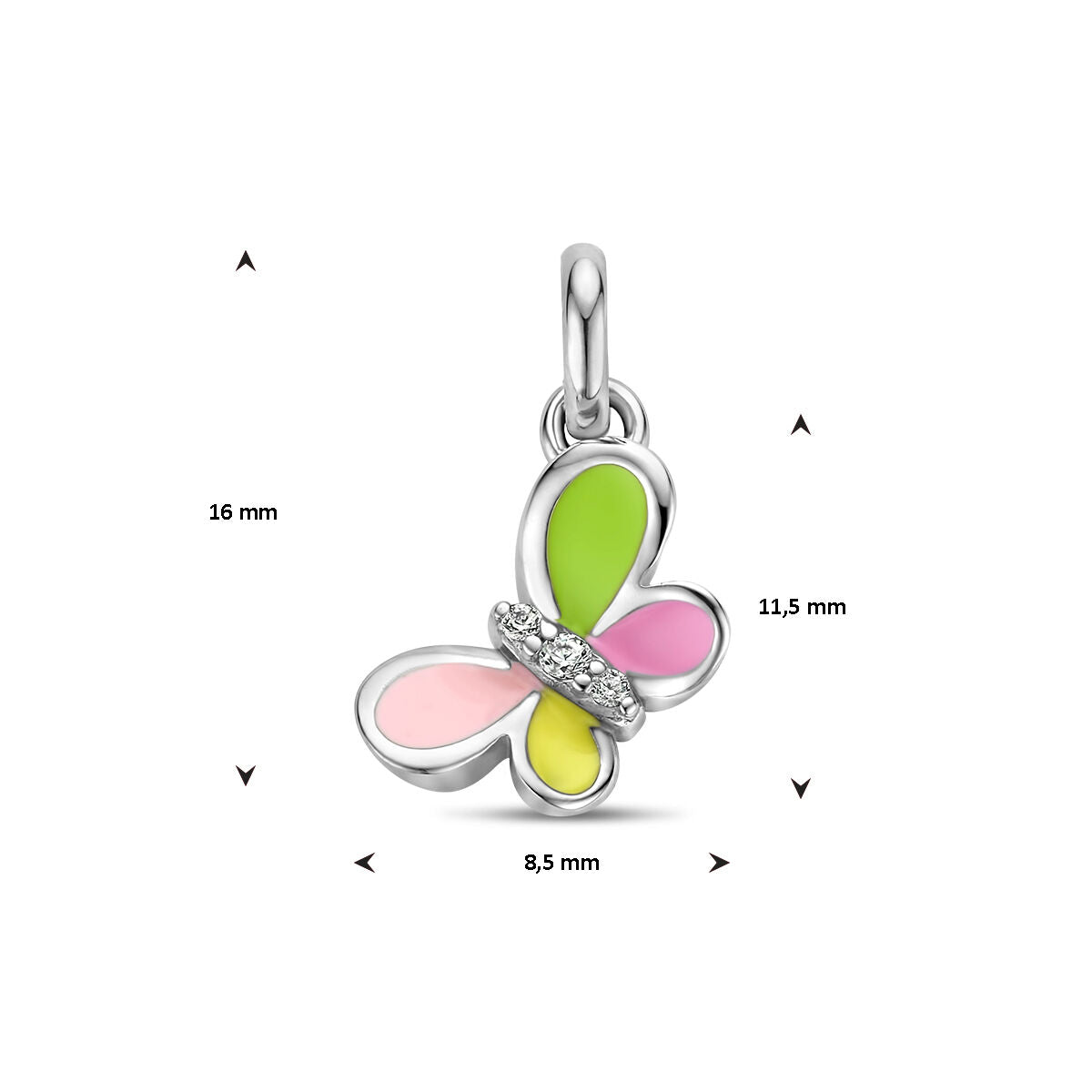 pendentif papillon zircone argent rhodié
