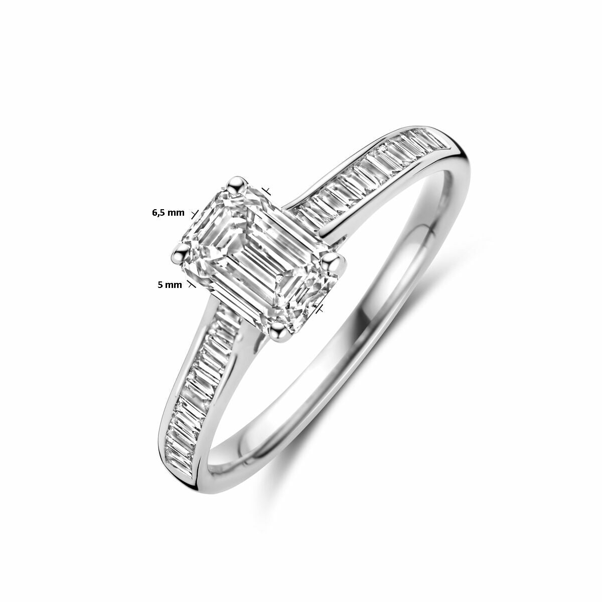 bague diamant cultivé en laboratoire 1.19ct h si or blanc 14K