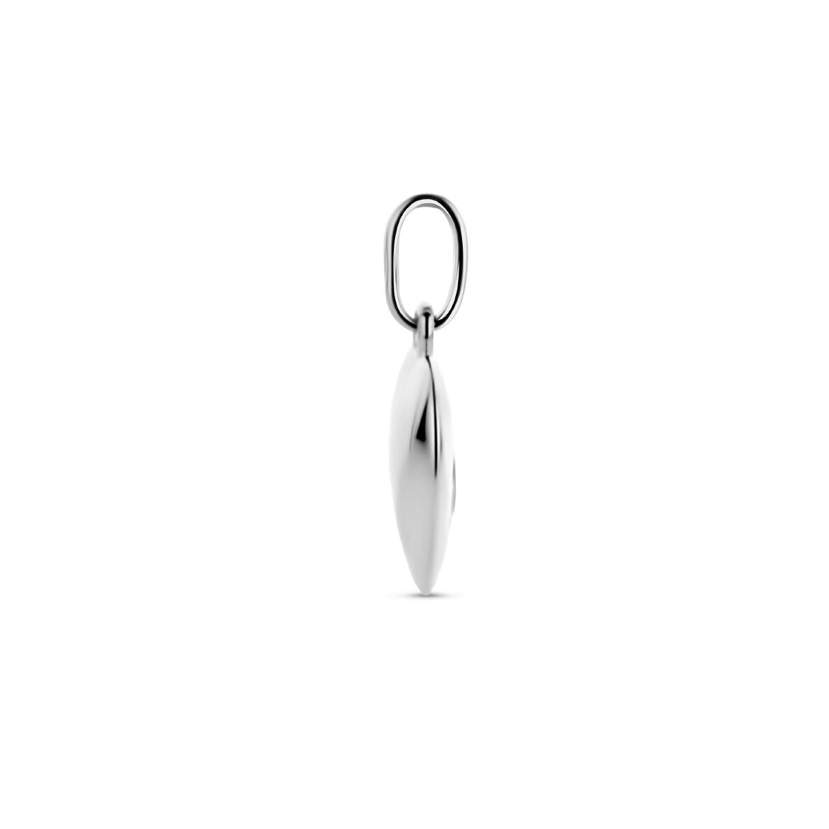 pendentif cœur et patte de chien zircone argent rhodié
