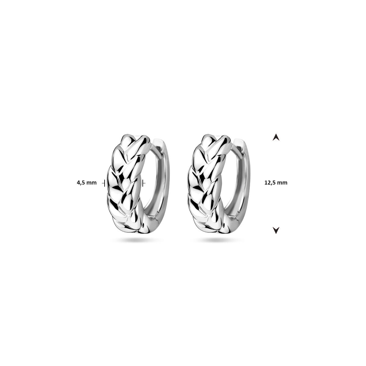 créoles 12,5 mm argent rhodié