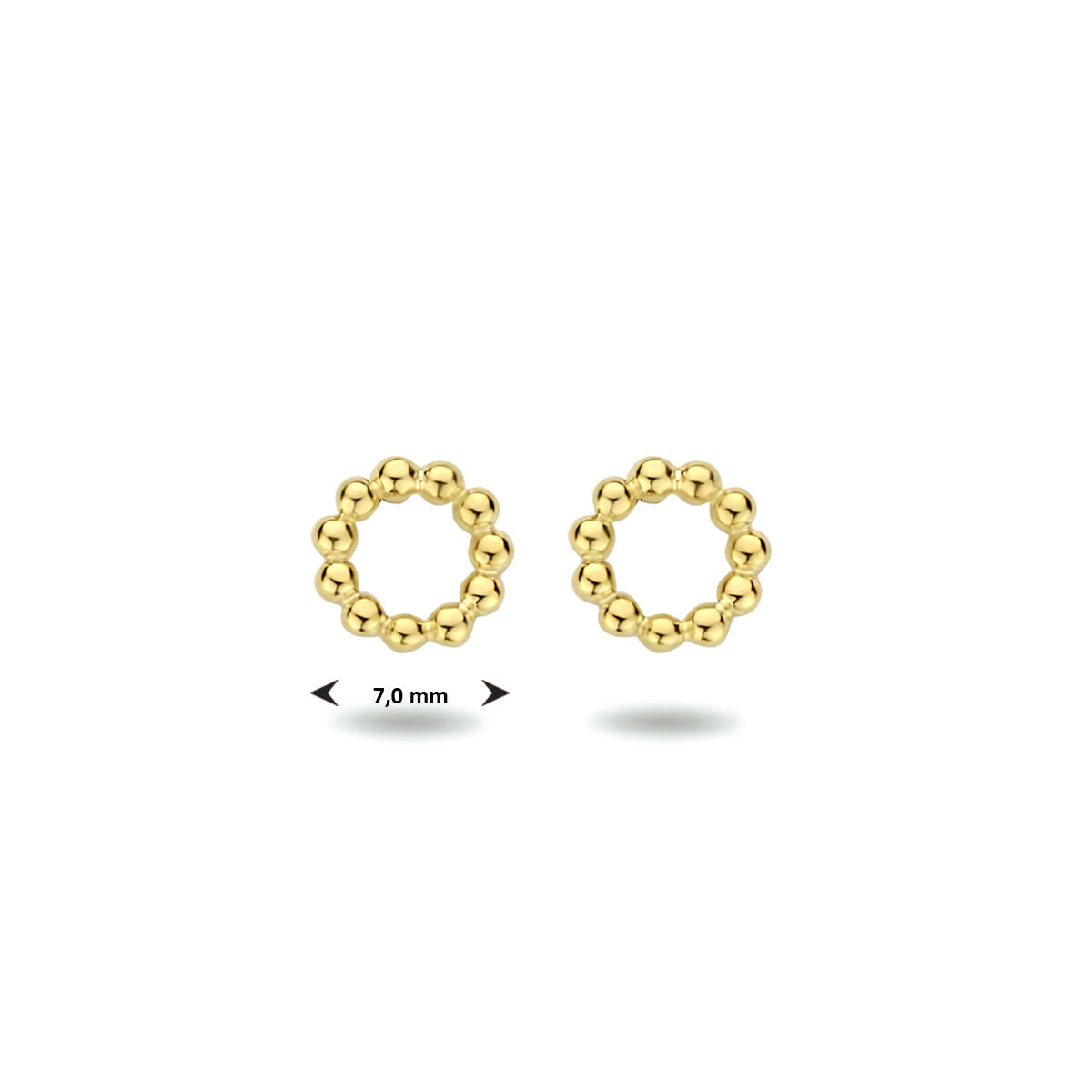 puces d'oreilles rondes 1 micron argent plaqué or (jaune)