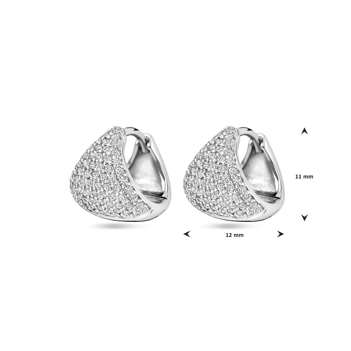 créoles zircone 11 mm argent rhodié