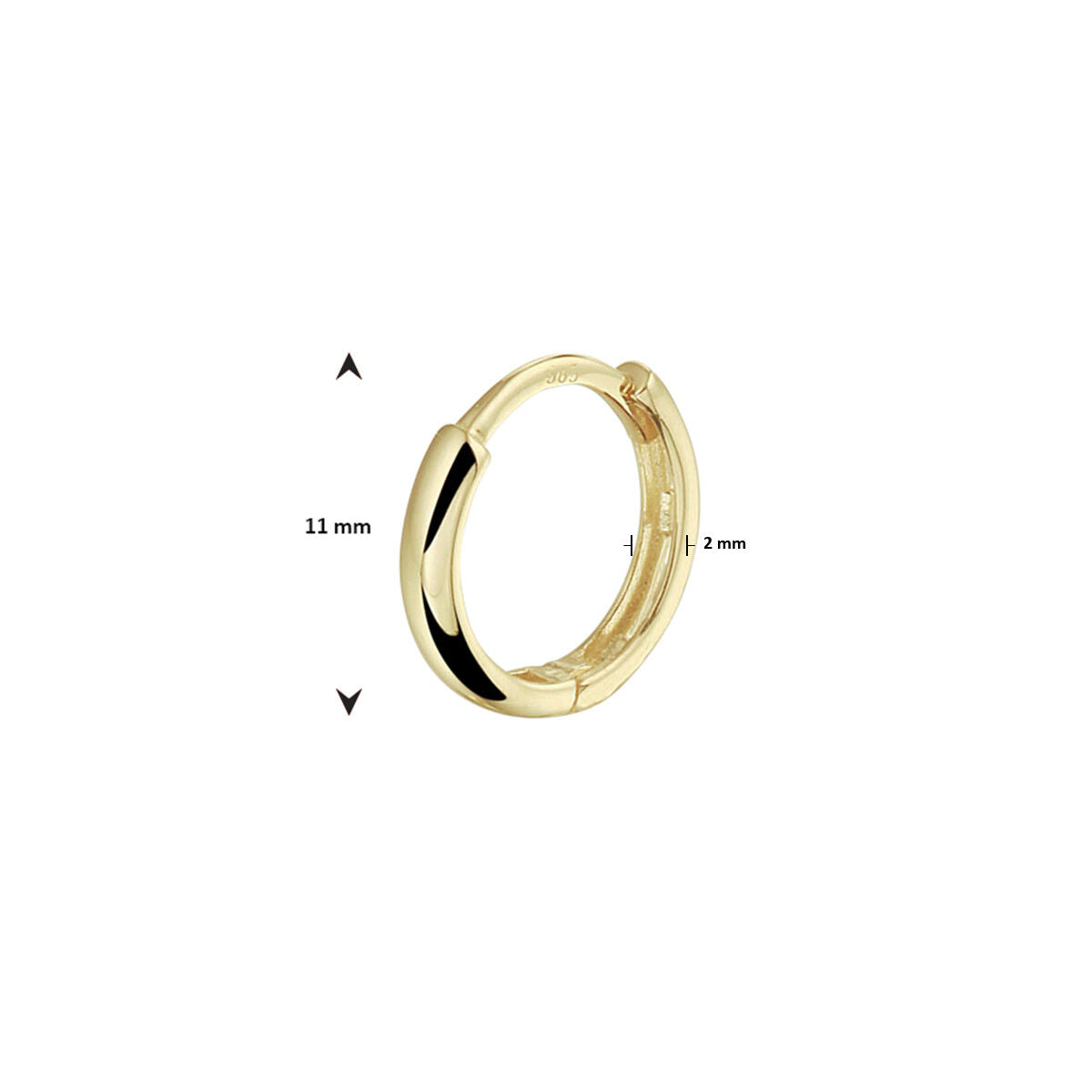 créole à clip pièce par pièce or jaune 14K