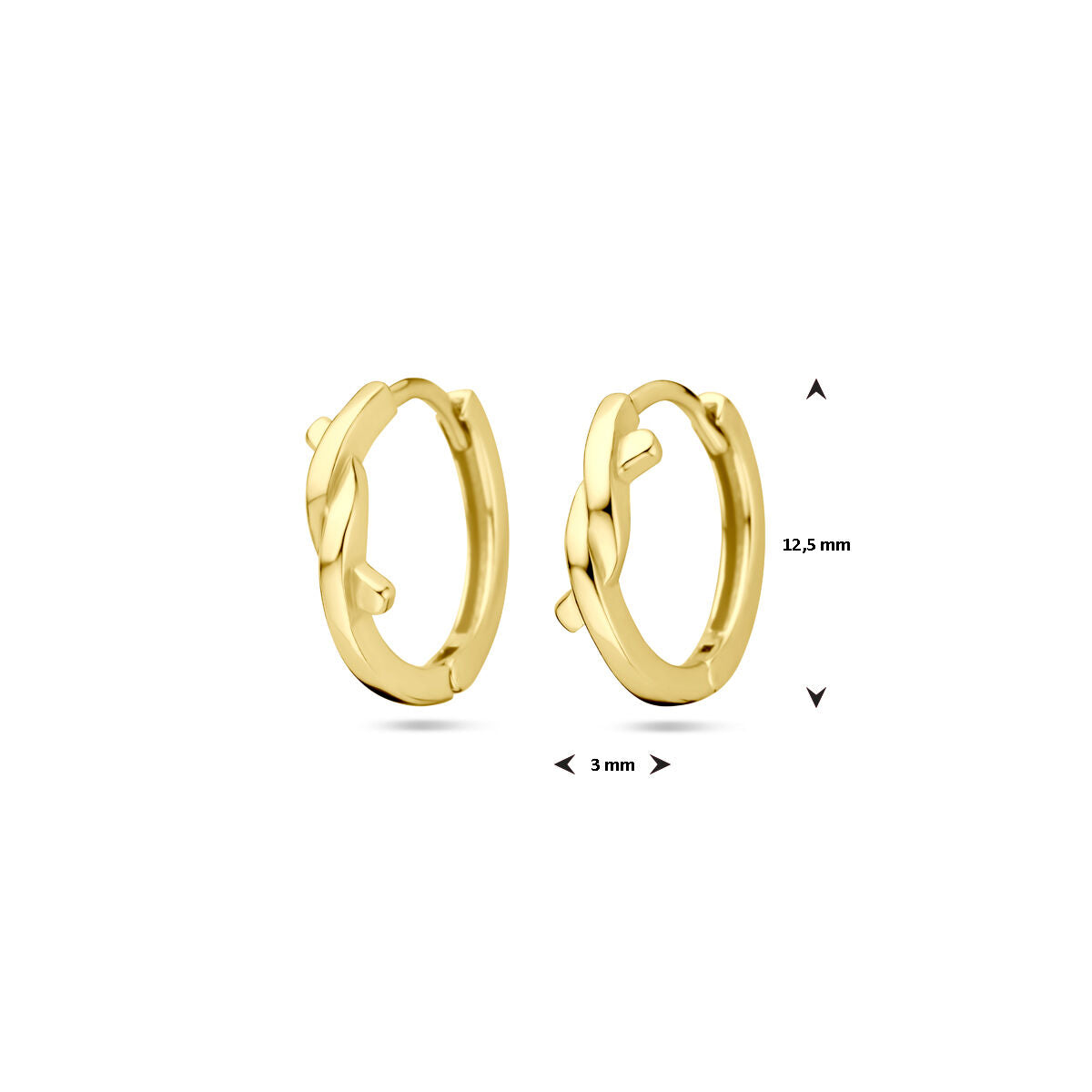 créoles 12,5 mm 1 micron argent plaqué or (jaune)