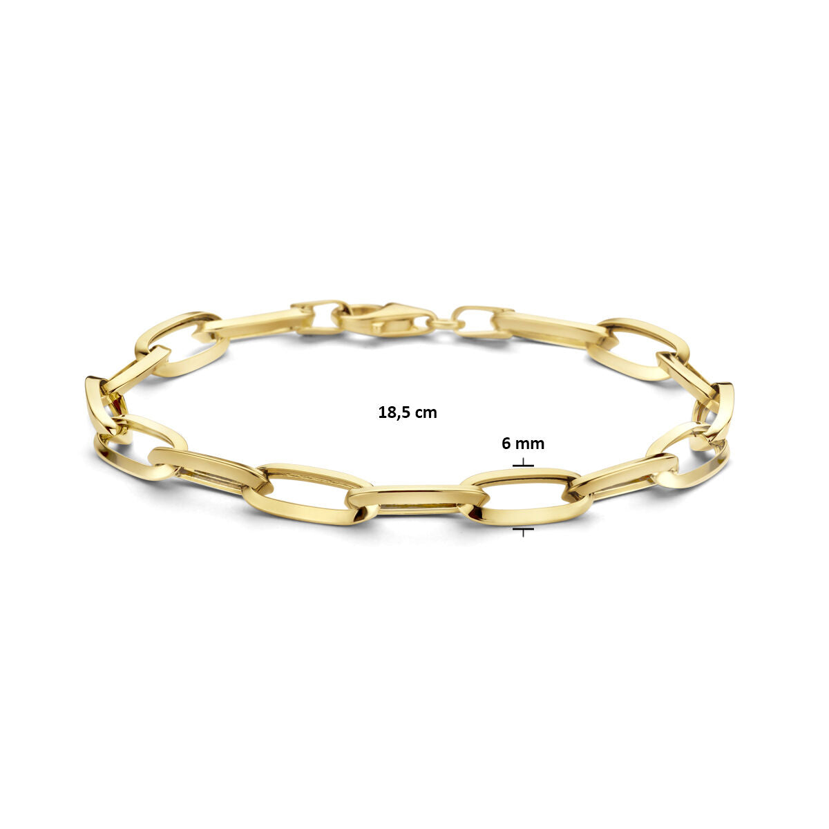 Bracelet en or pour femme paperclip tube pointu 14K