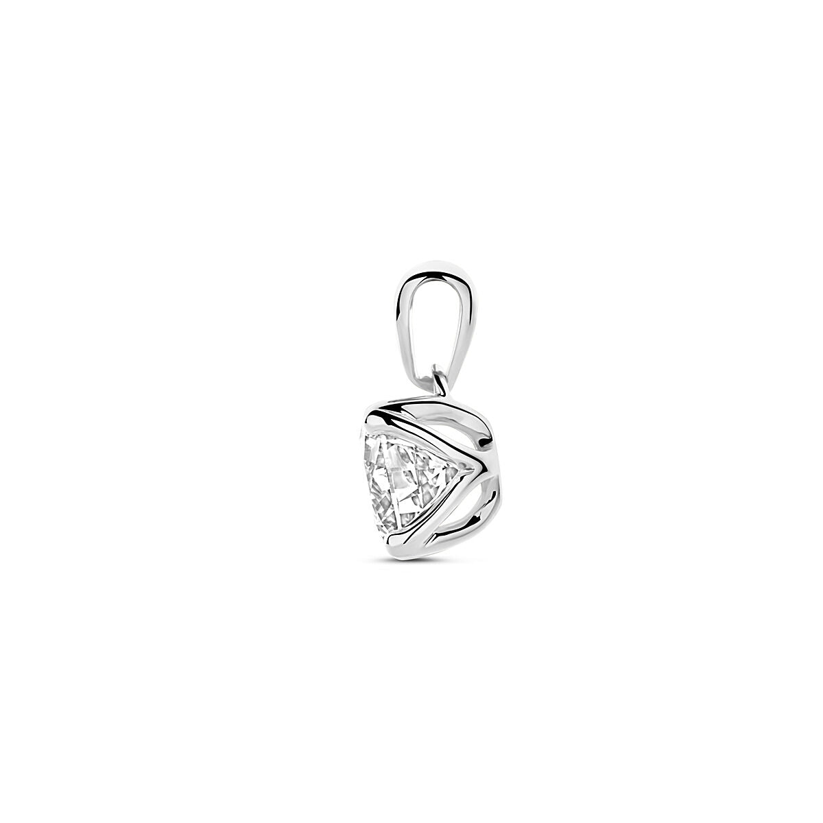 pendentif diamant lab grown 1.00ct h si 11 mm or blanc 14K