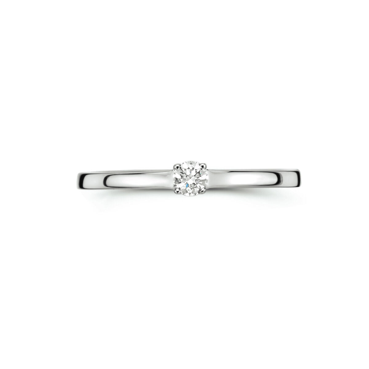 bague diamant 0.10ct h si or blanc 14K