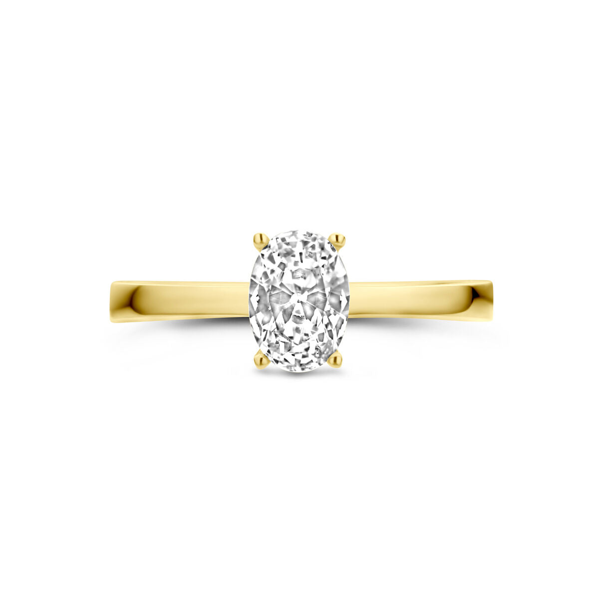 bague zircone 14K or jaune