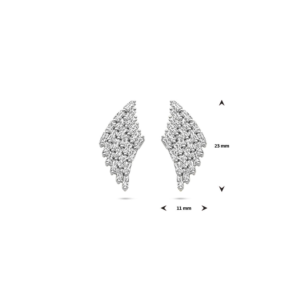 puces d'oreilles zircone 23 mm argent rhodié