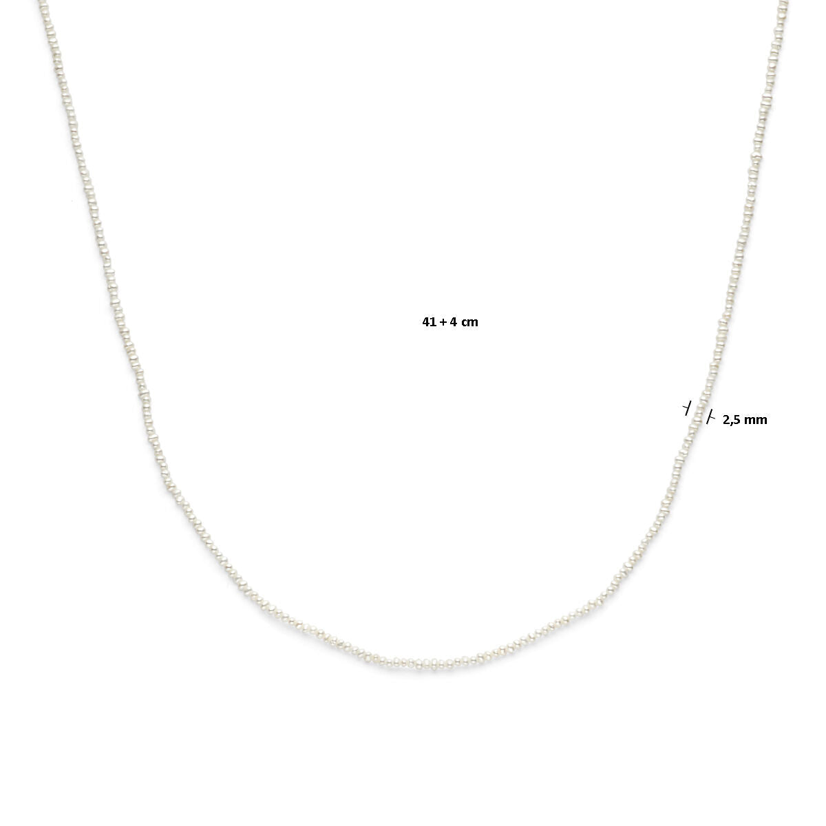 collier perles 41 - 45 cm argent rhodié