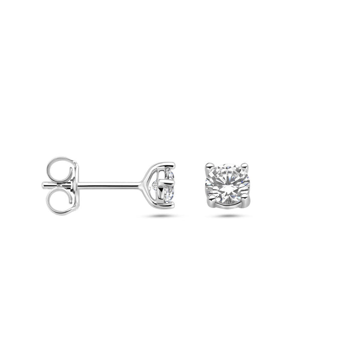 oorknoppen zirkonia zilver gerhodineerd