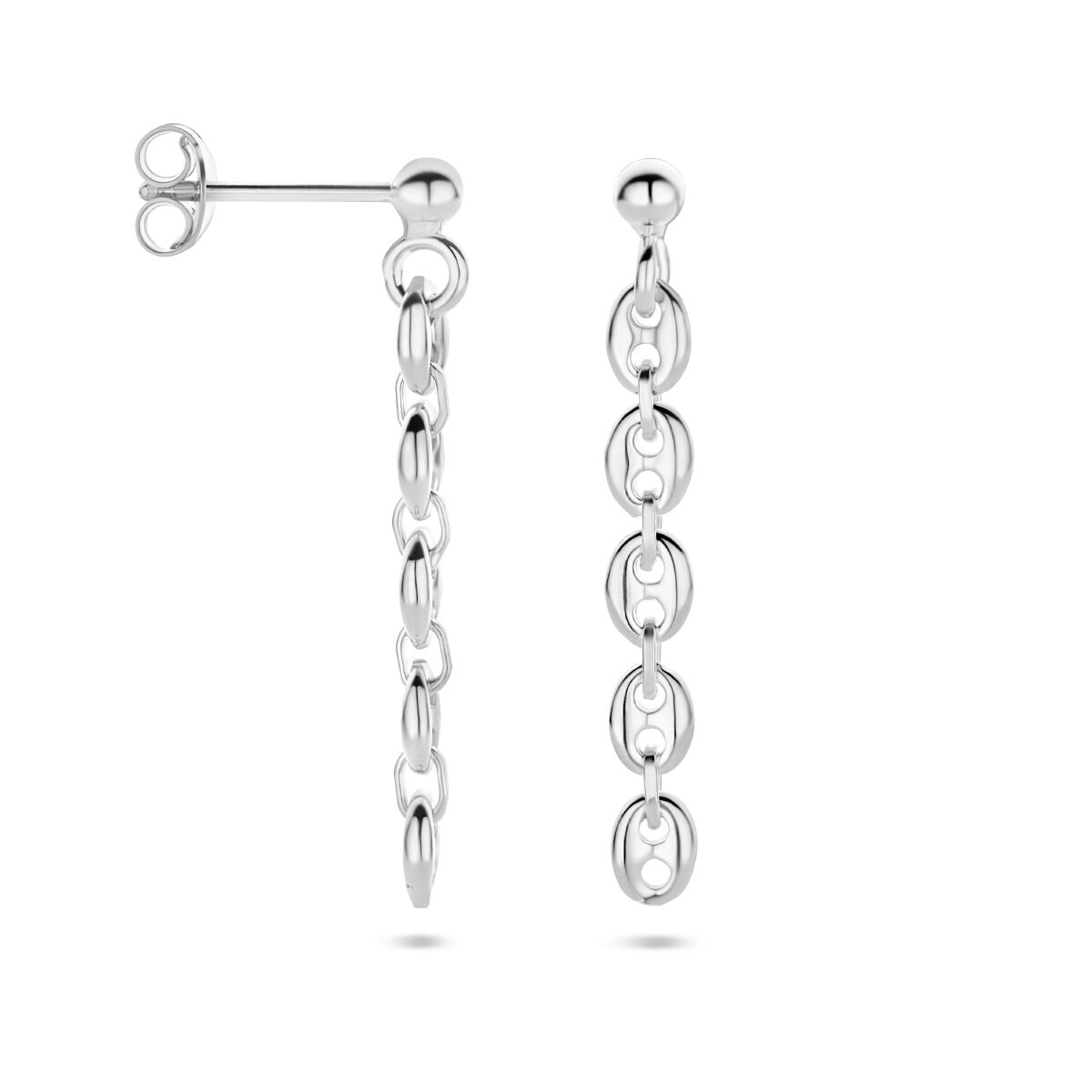 boucles d'oreilles grain de café argent rhodié