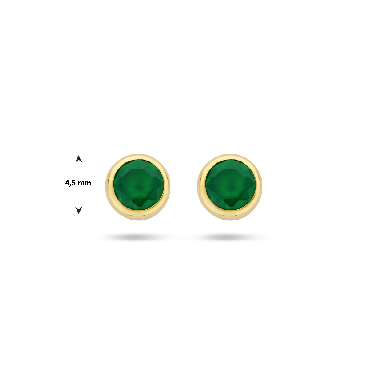 puces d'oreilles agate verte 14K or jaune