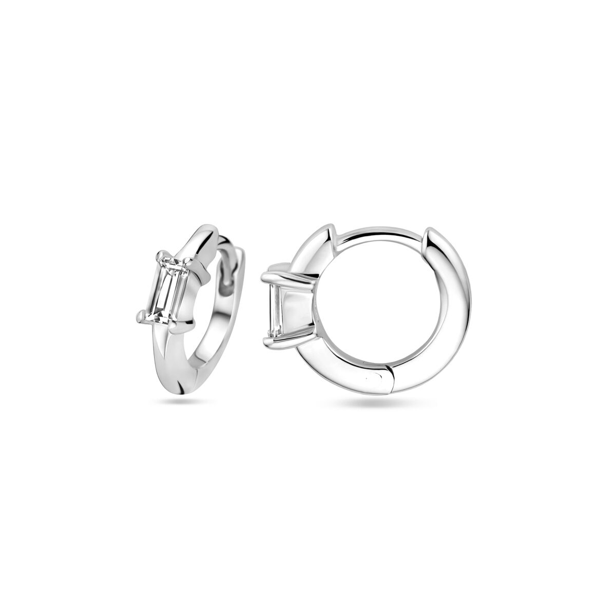 créoles zircone 10,5 mm argent rhodié