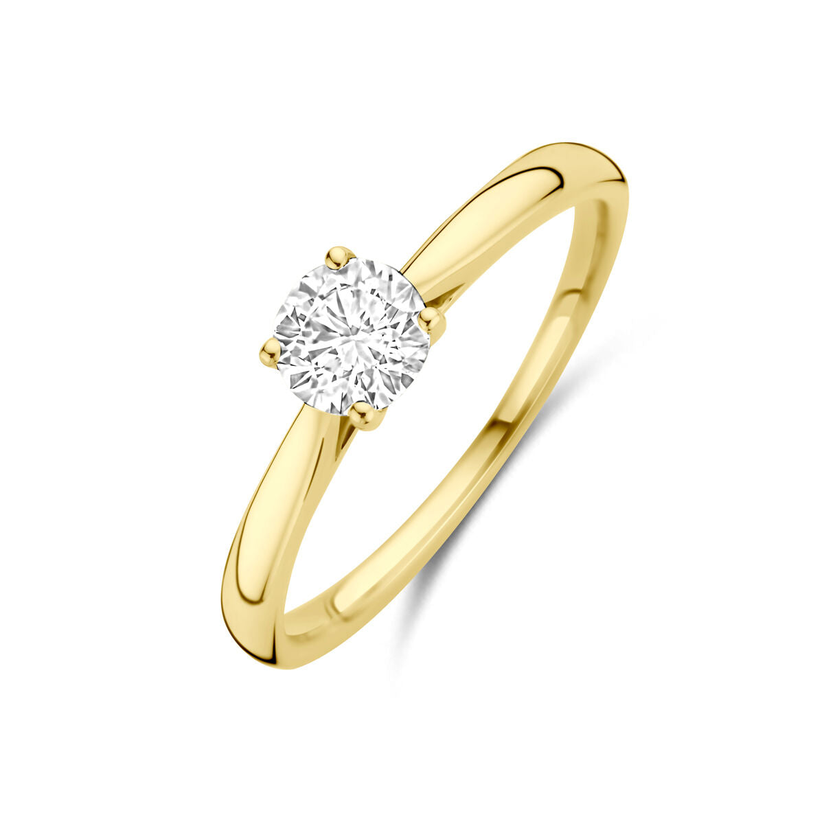 Bague en or jaune 14 carats avec un diamant de 0,50 ct.