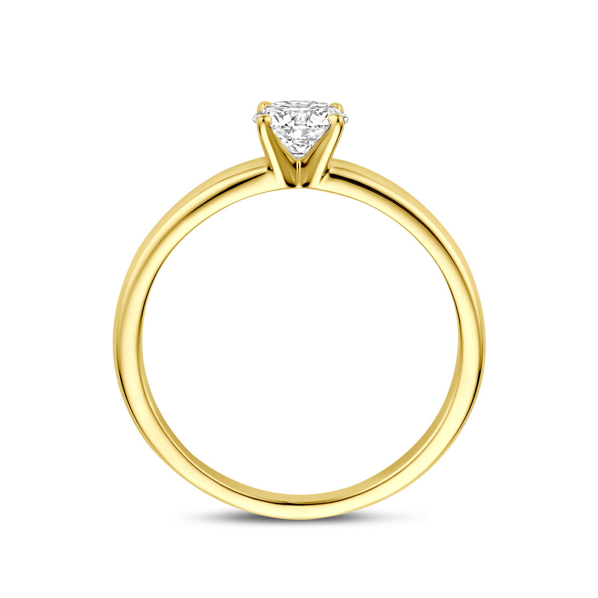 Bague pour femme en or avec diamant cultivé en laboratoire – or jaune 14k