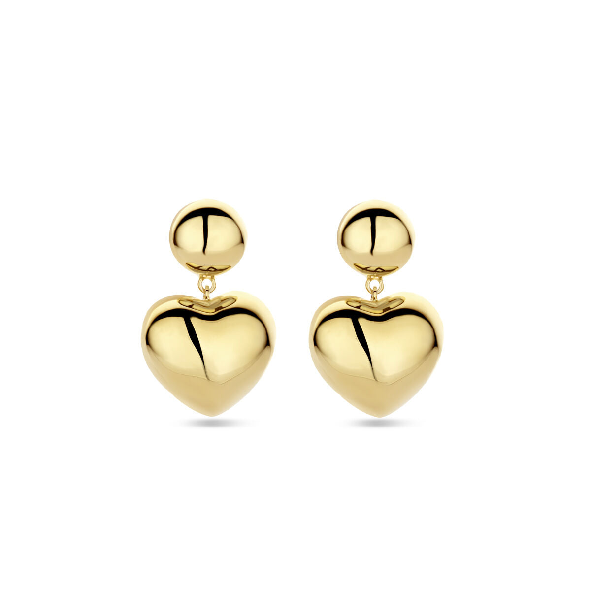 boucles d'oreilles cœur 32 mm 1 micron argent plaqué or (jaune)