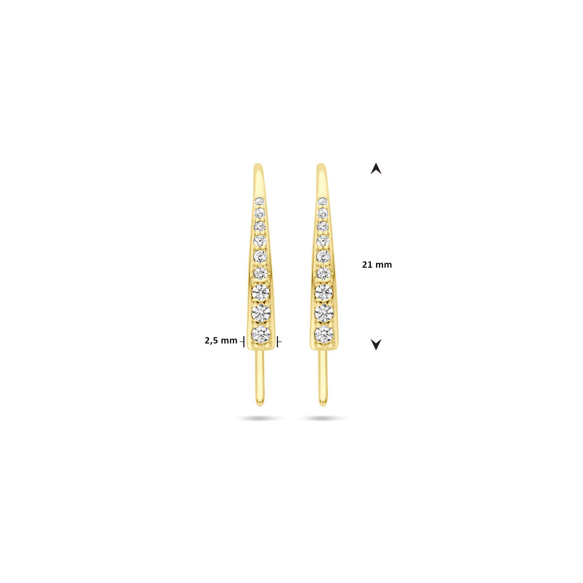 crochet d'oreille 21 mm or jaune 14K
