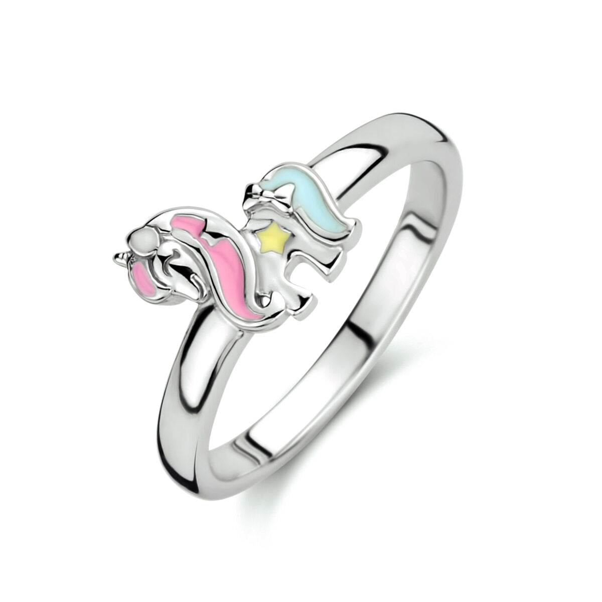 ring eenhoorn zilver gerhodineerd