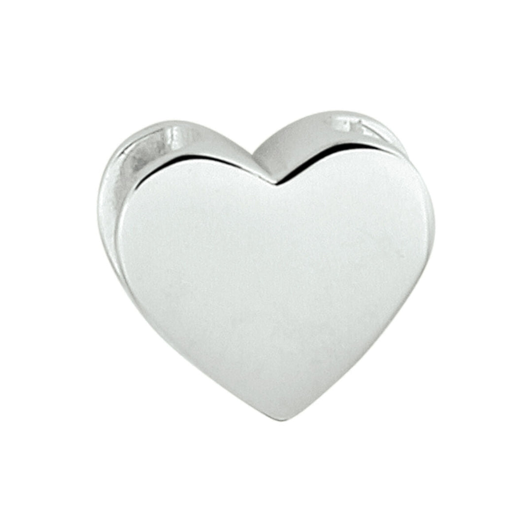 De Van der Kooij Collectie hanger hart zilver gerhodineerd heeft een glad, reflecterend zilveren hart op een effen witte achtergrond-een perfect cadeau voor Valentijn.