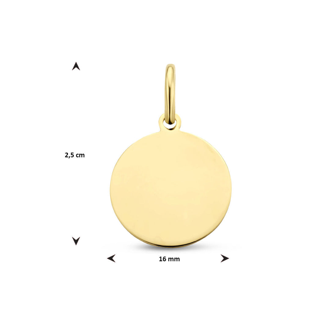 graveerhanger rond 14K geelgoud