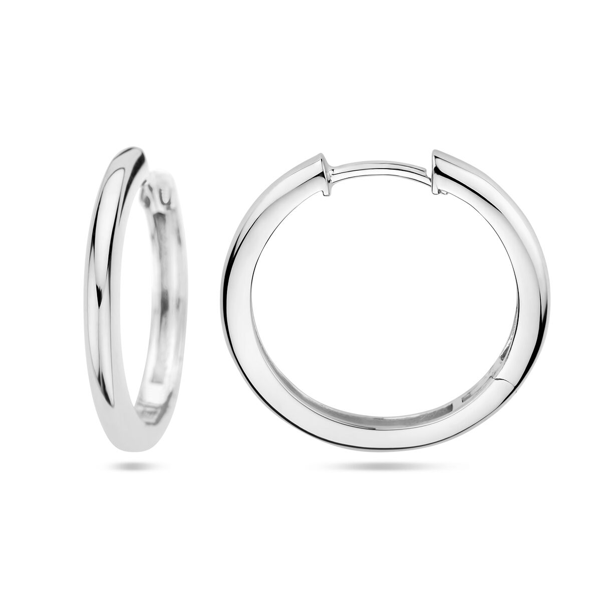 créoles 2,5 mm demi-rondes argent rhodié