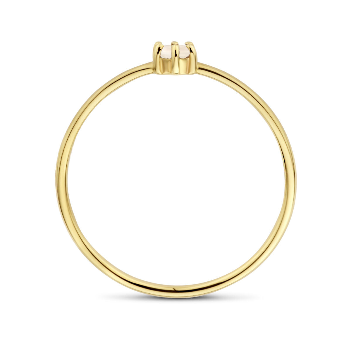 bague avec pierre de naissance pierre de lune juin or jaune 14K