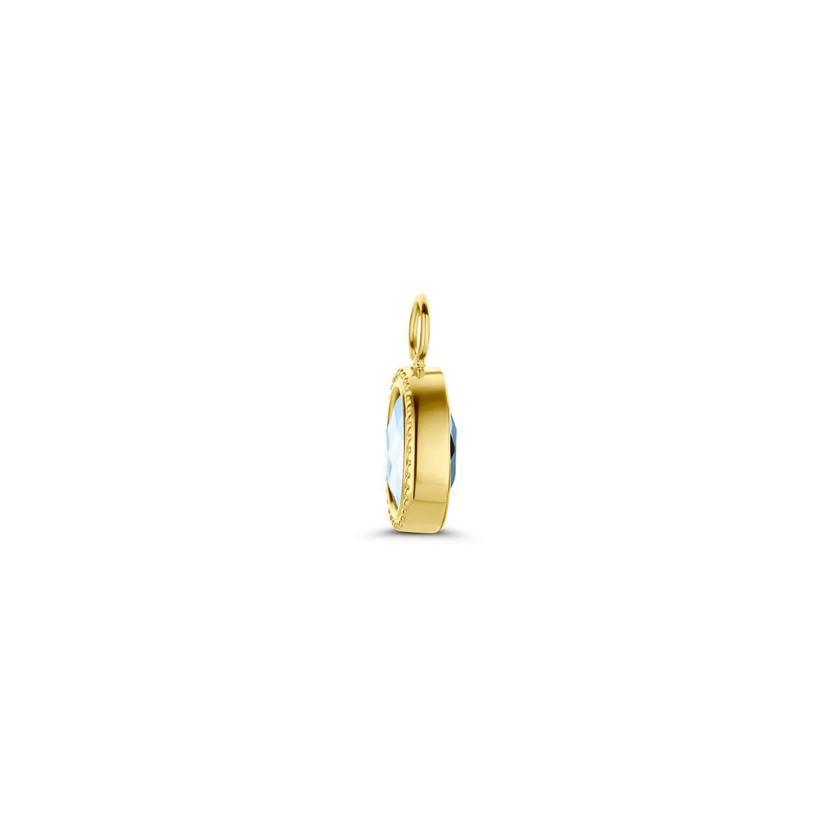 pendentif créole topaze london bleu or jaune 14K