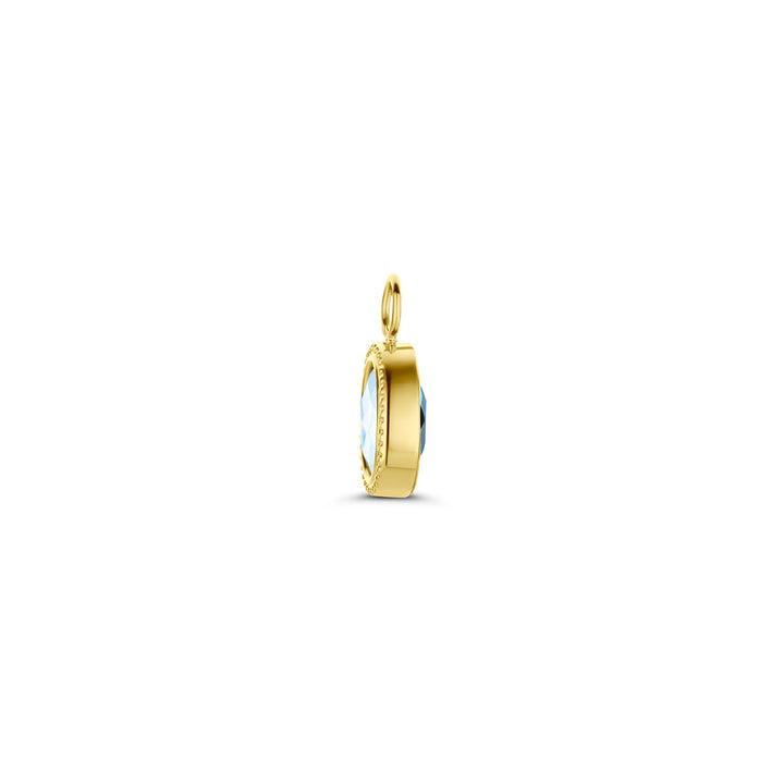 oorringhanger london blue topaas 14K geelgoud